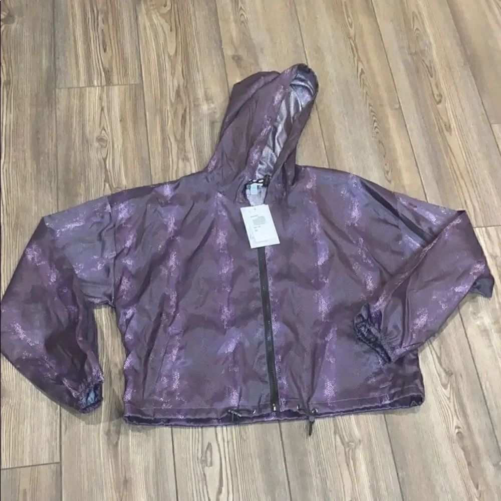 Love Fire XL Purple Reptile Cropped Windbreaker